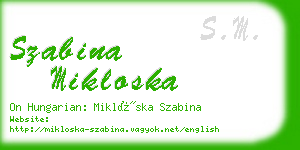 szabina mikloska business card